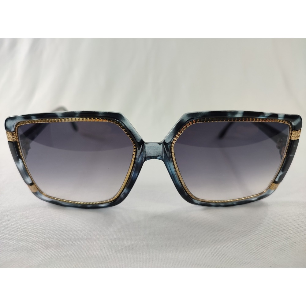 Vintage Ted Lapidus‎ Paris TL 15 09 Sunglasses 1970s France Grey Gold Oversized